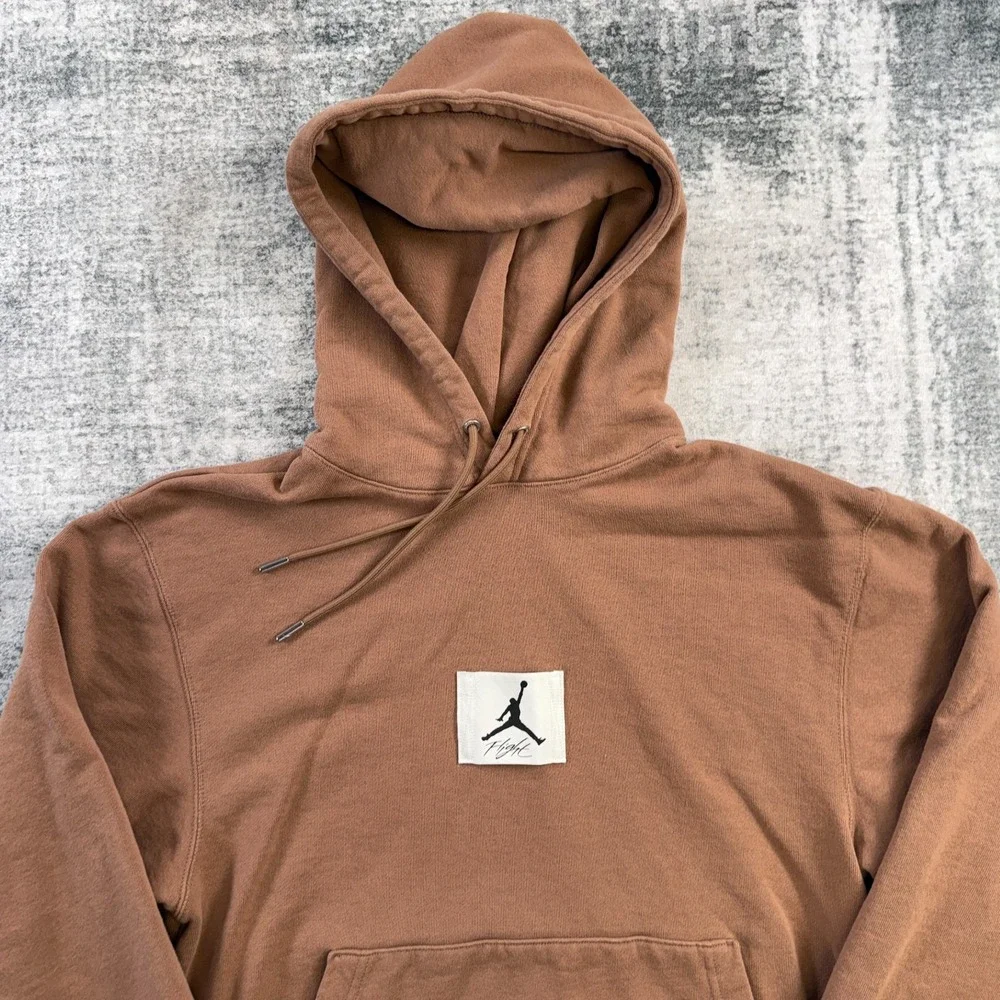 Nike Air Jordan Essentials Statement Hoodie Mens Small Brown Fleece Jumpman